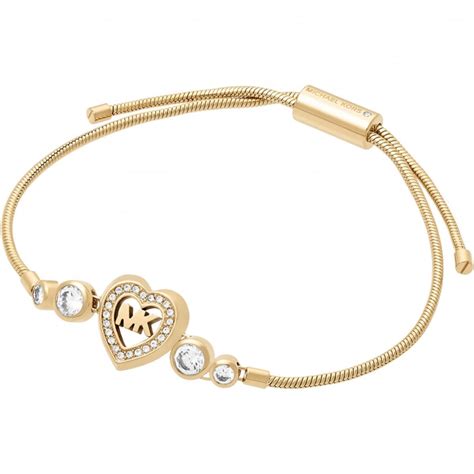 michael kors rose gold bangle with heart|Michael Kors adjustable bracelet.